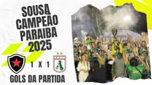 O Sousa comemora o bicampeonato paraibano