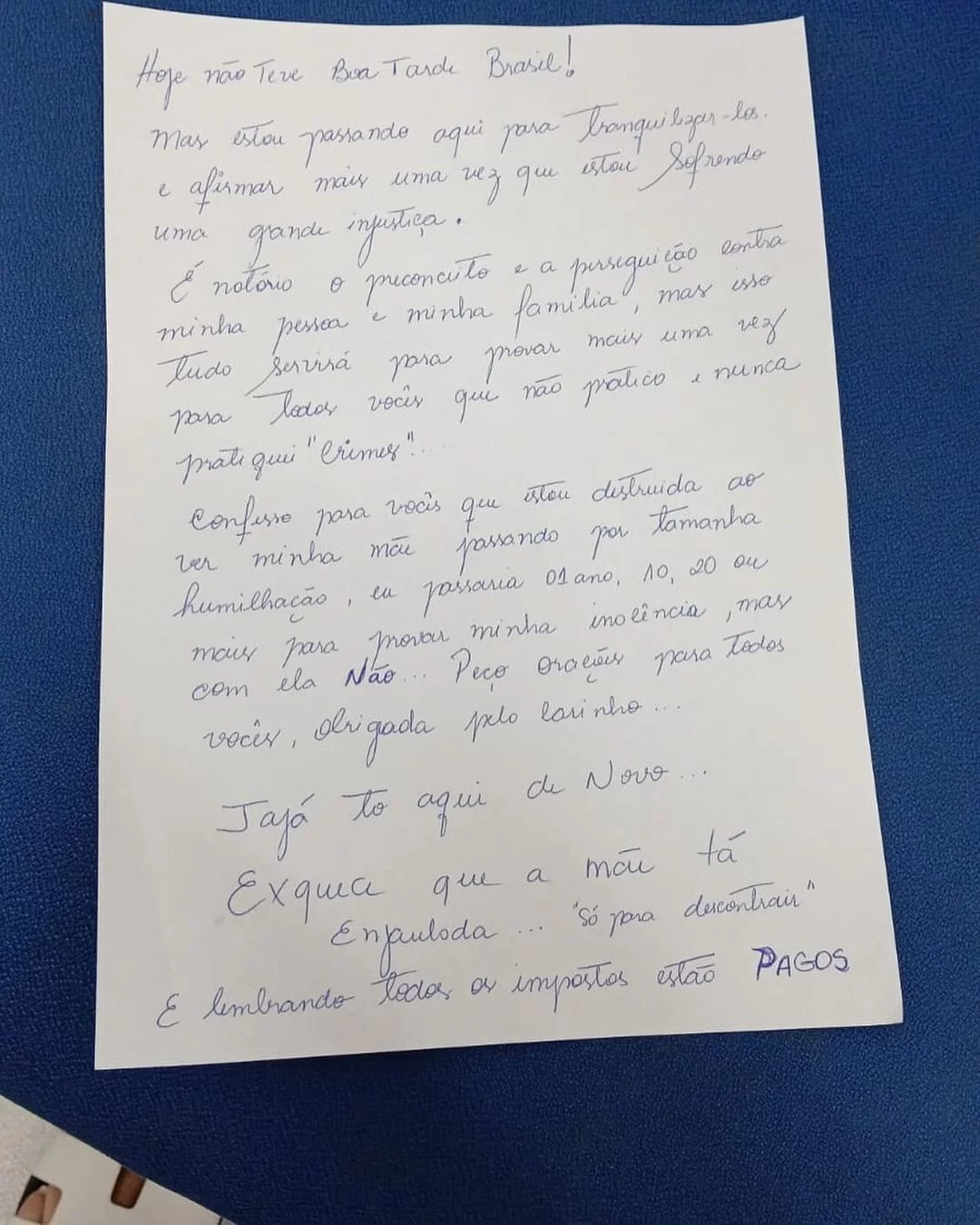 Deolane Bezerra se diz vtima de grande injustia em carta escrita aps priso