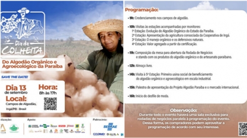 Ing Sedia Dia da Colheita do Algodo Orgnico e Agroecolgico 