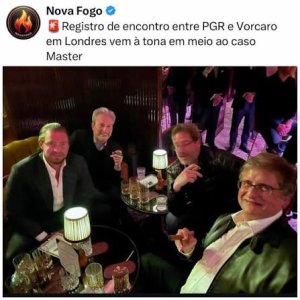 Vazou a foto proibida de Paulo Gonet com Daniel Vorcaro em mesa animada em Londres
