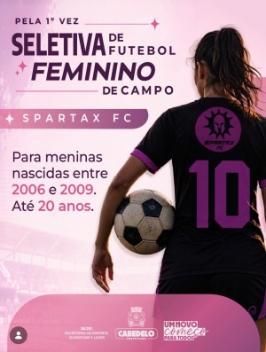 Primeira seletiva de futebol feminino de Cabedelo acontecerá no próximo dia 30